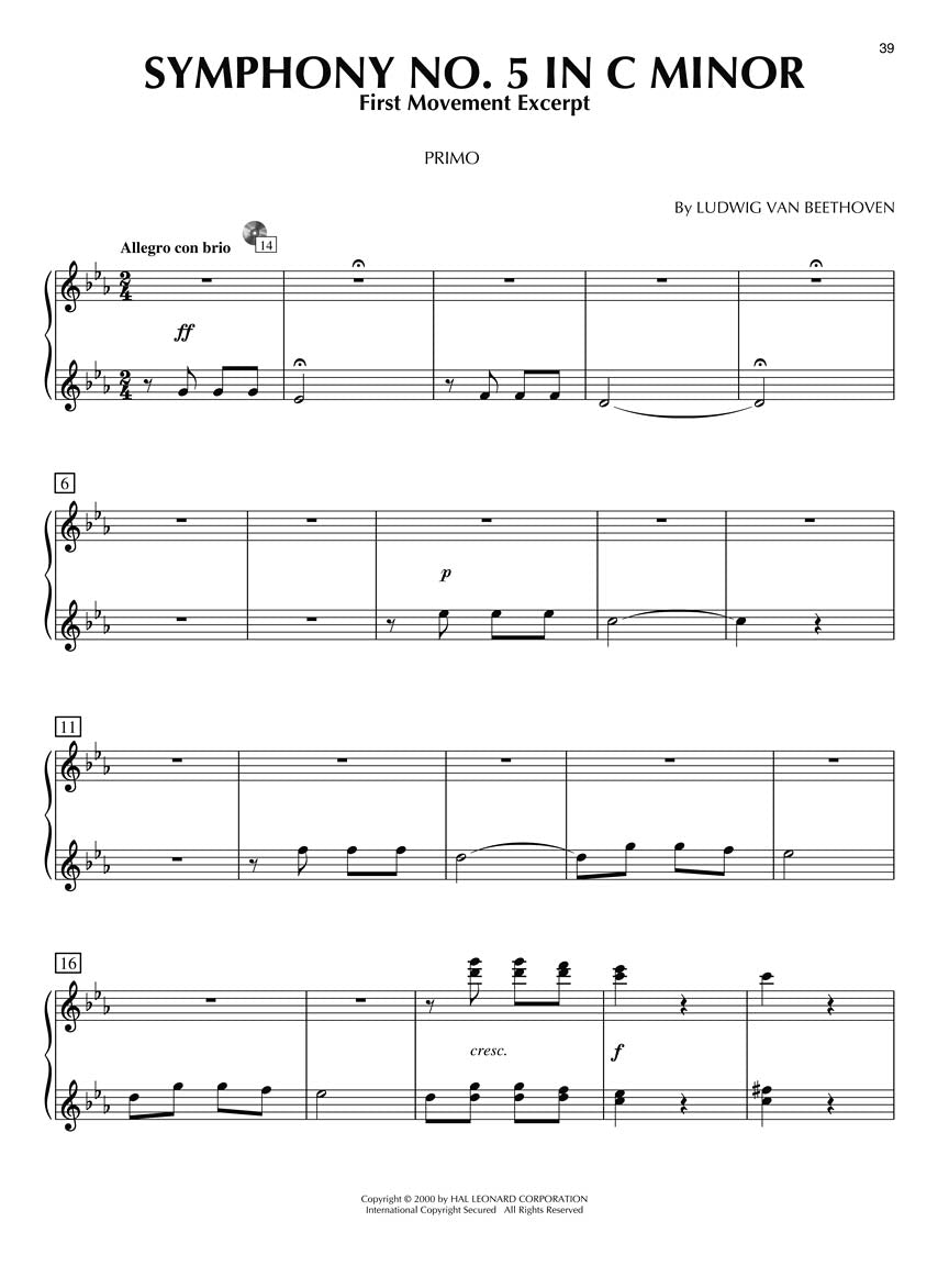 Classical for Two - Piano Duet Play-Along Volume 28