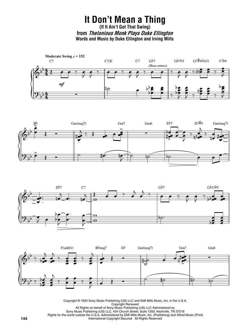 Thelonious Monk – Omnibook for Piano