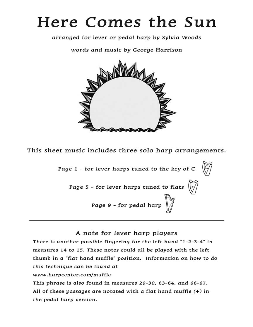 Here Comes the Sun - Arranged for Harp