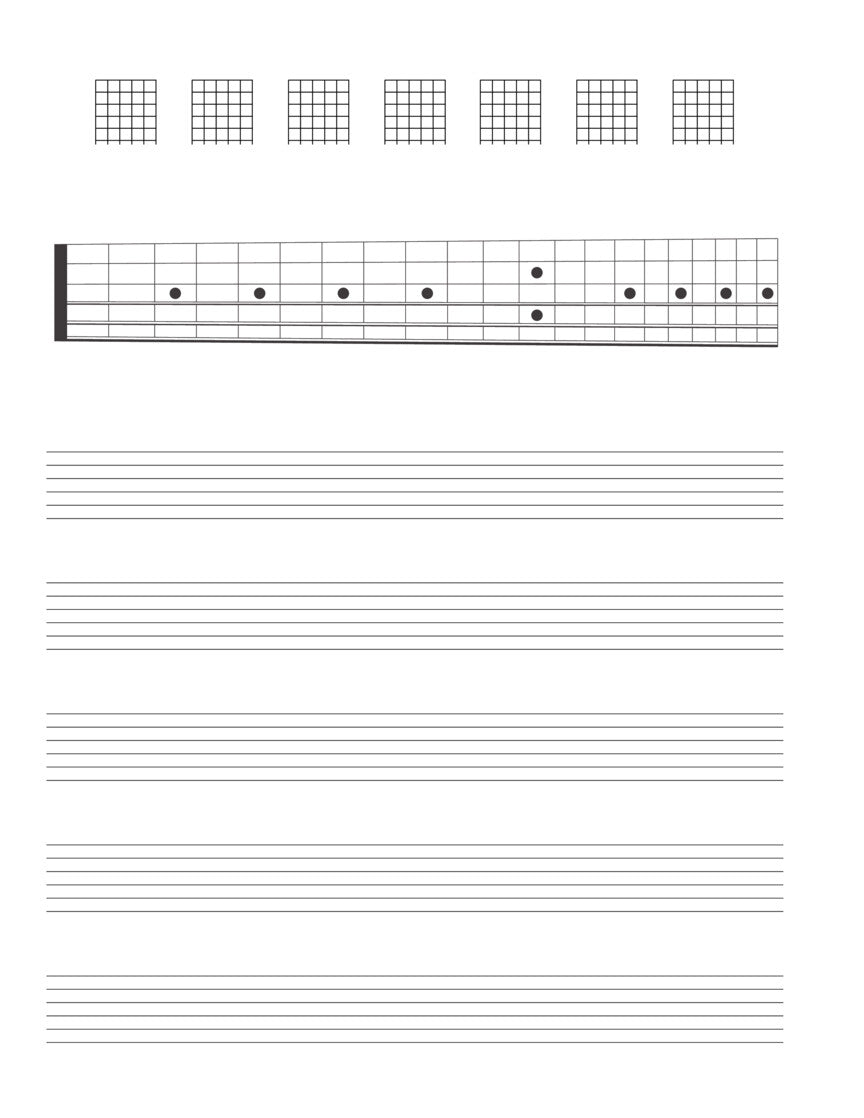 Guitar Tab Manuscript Paper