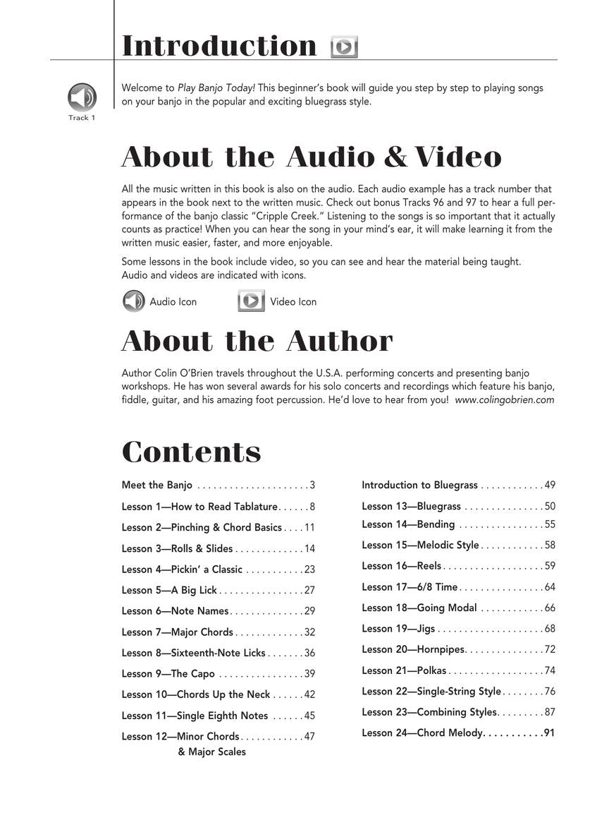 Play Banjo Today! All-in-one Beginner's Pack - Includes Book 1, Book 2, Audio & Video