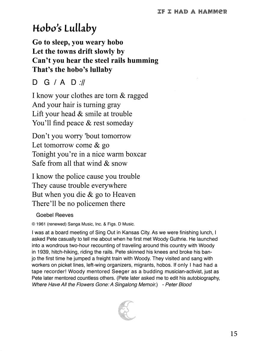 Seeger, Pete - If I Had a Hammer - Pete Seeger Sing-Along Songbook