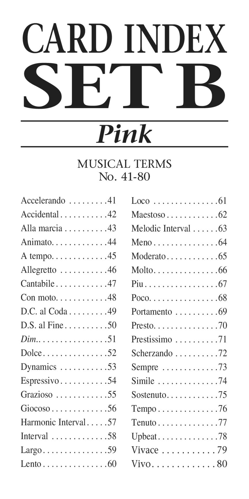 Music Flash Cards - Set B - Hal Leonard Student Piano Library