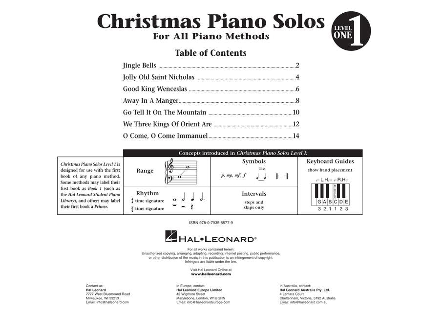 Christmas Piano Solos - Level 1 - Hal Leonard Student Piano Library