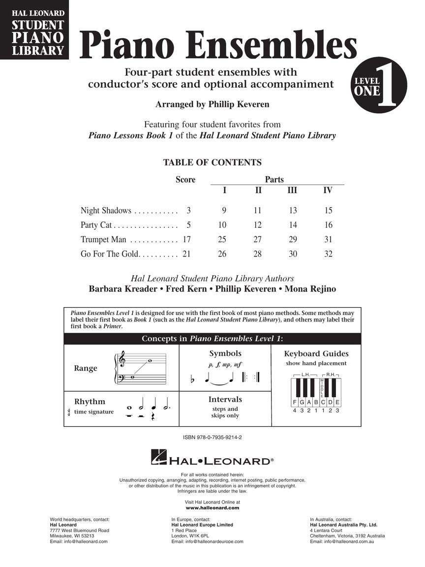 Piano Ensembles Level 1 - Hal Leonard Student Piano Library