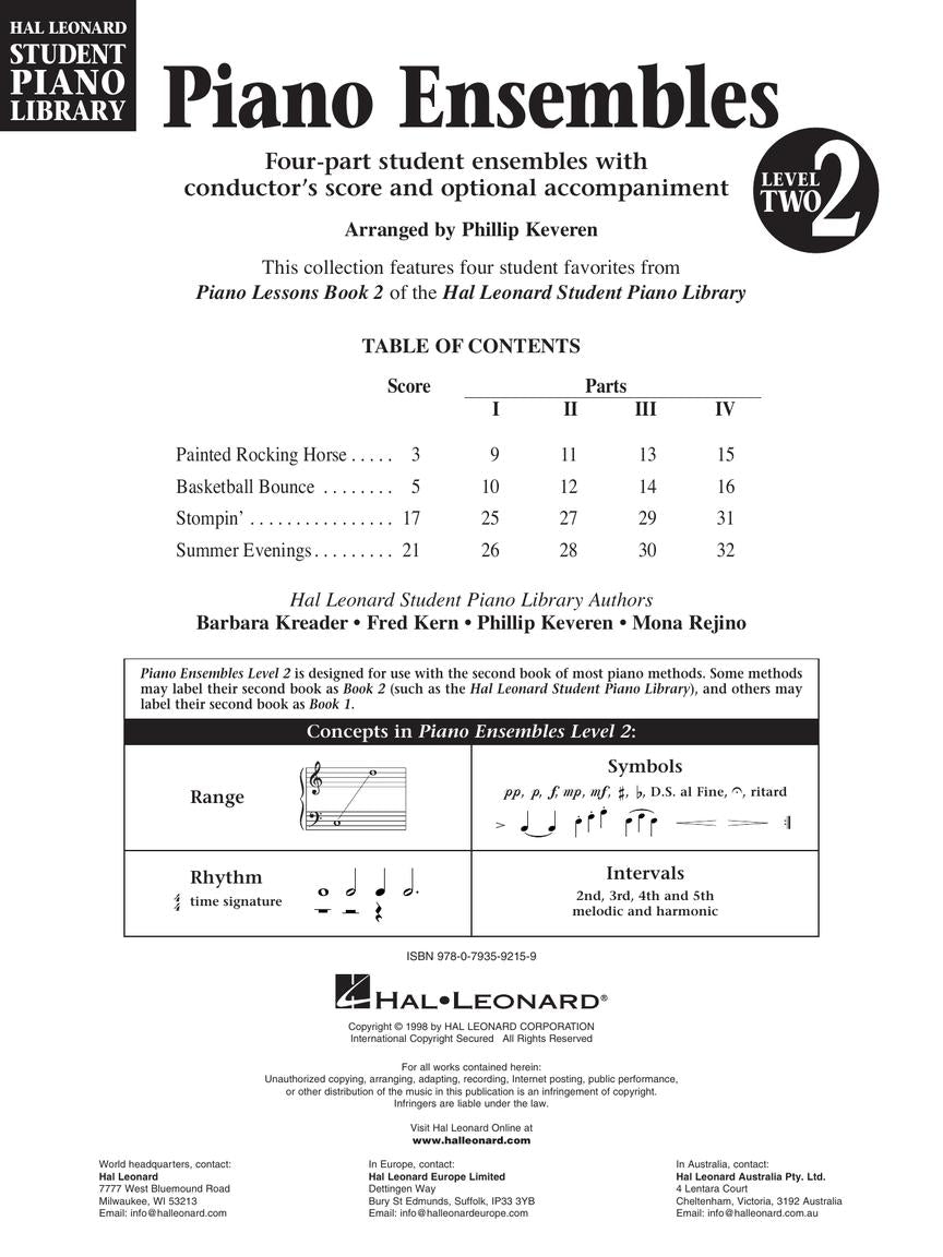 Piano Ensembles Level 2 - Hal Leonard Student Piano Library