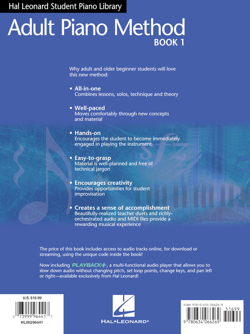 Hal Leonard Student Piano Library Adult Piano Method Book 1
