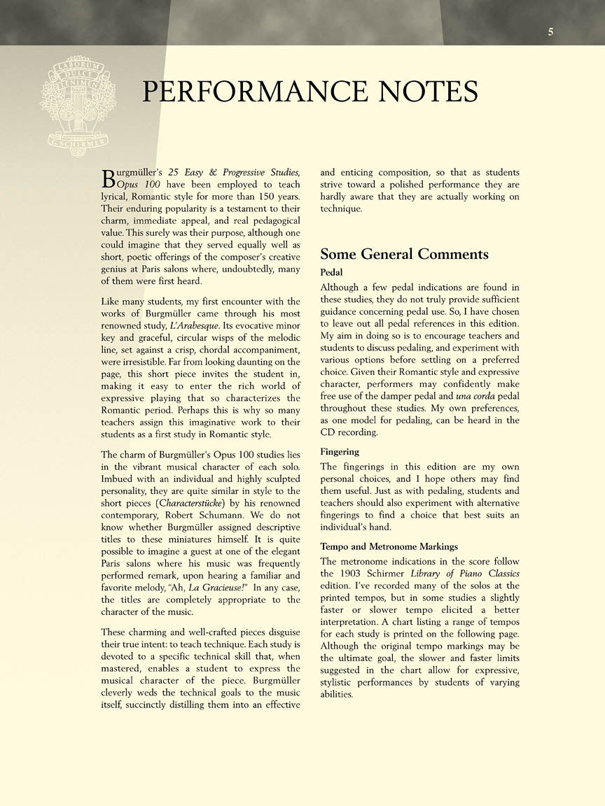 Burgmüller, J. Friedrich -¦25 Progressive Studies, Opus 100