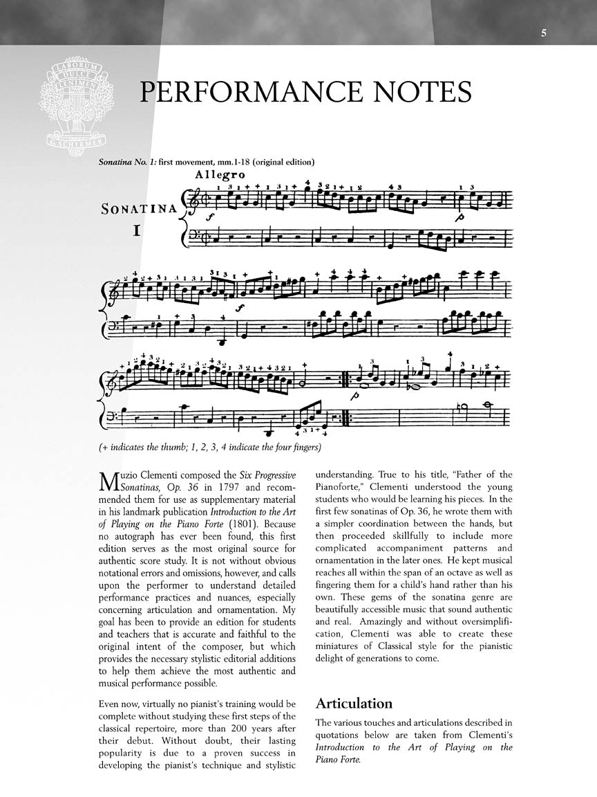 Clementi Sonatinas, Opus 36