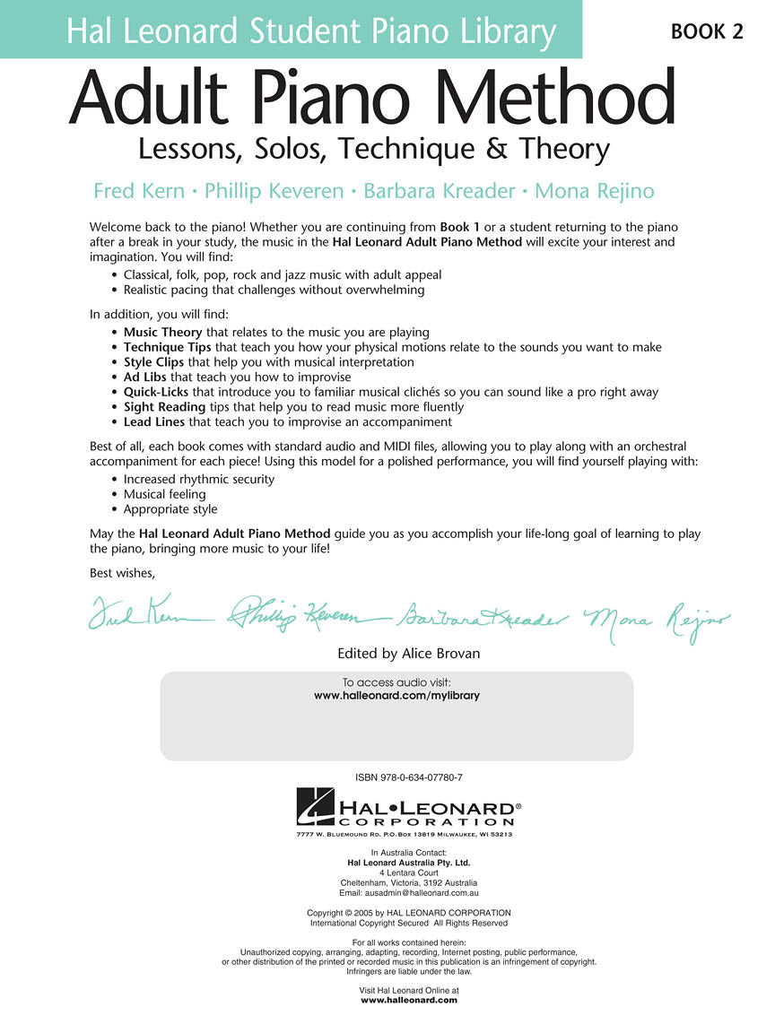 Hal Leonard Student Piano Library Adult Piano Method