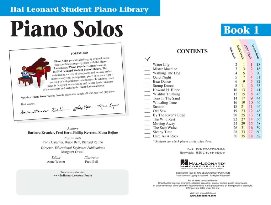 Piano Solos Book 1 - Hal Leonard Student Piano Library