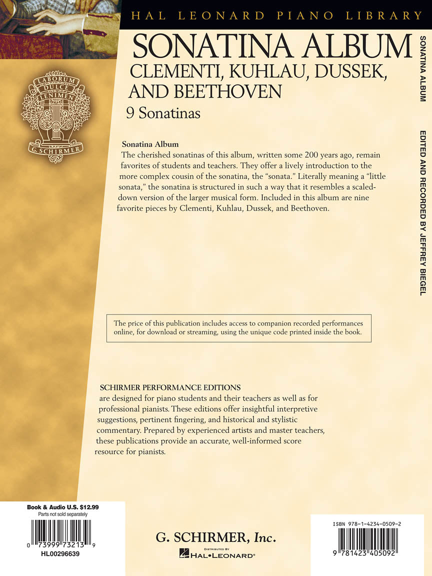 Sonatina Album - Clementi, Kuhlau, Dussek, and Beethoven