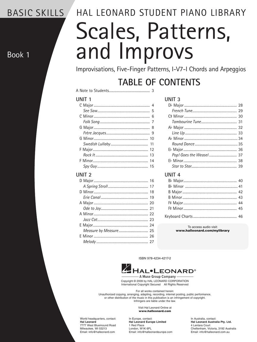Scales, Patterns and Improvs - Book 1