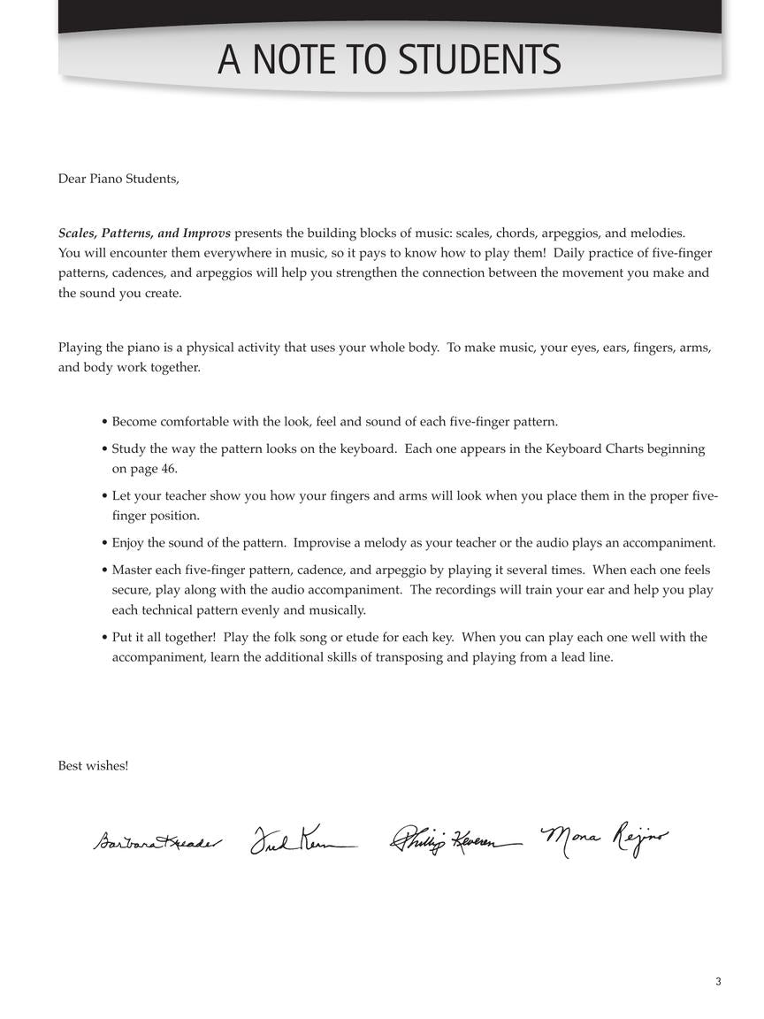 Scales, Patterns and Improvs - Book 1