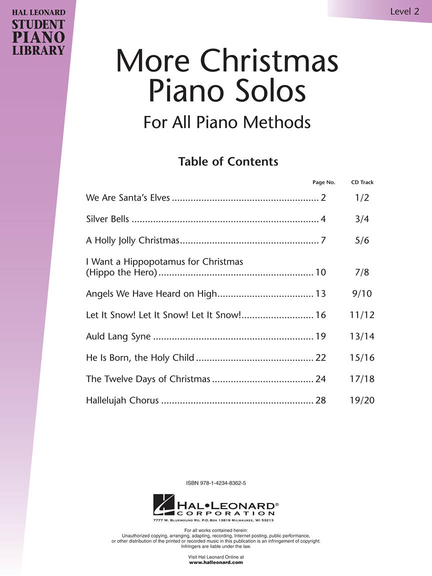 More Christmas Piano Solos - Level 2 - Hal Leonard Student Piano Library