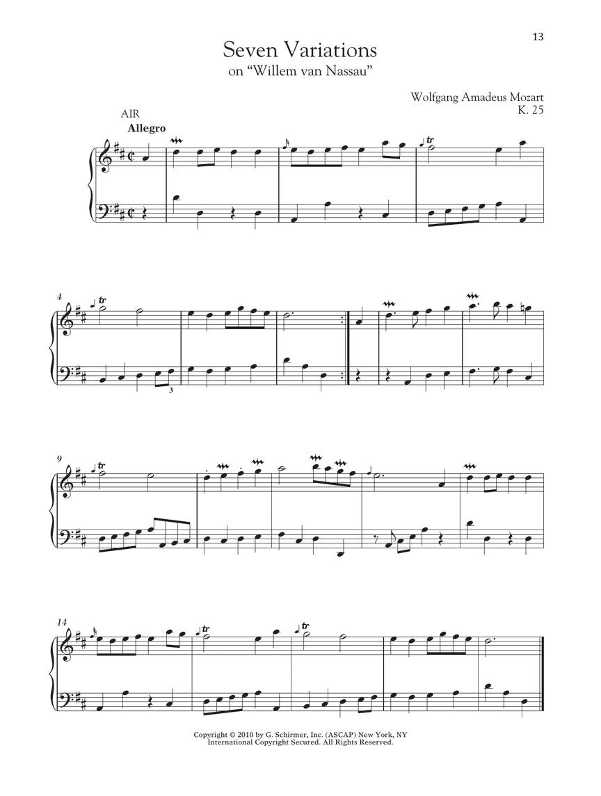 Mozart - Selected Variations