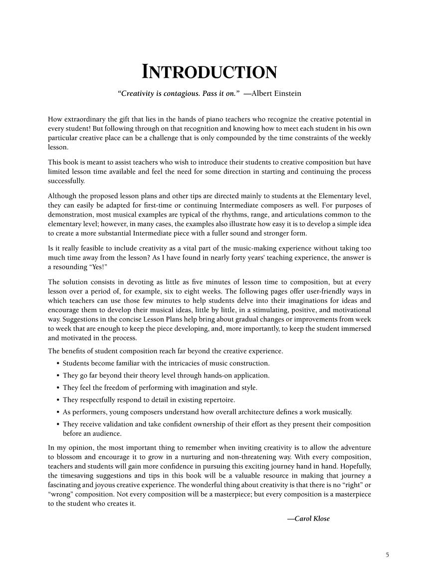 Piano Teacher's Guide to Creative Composition