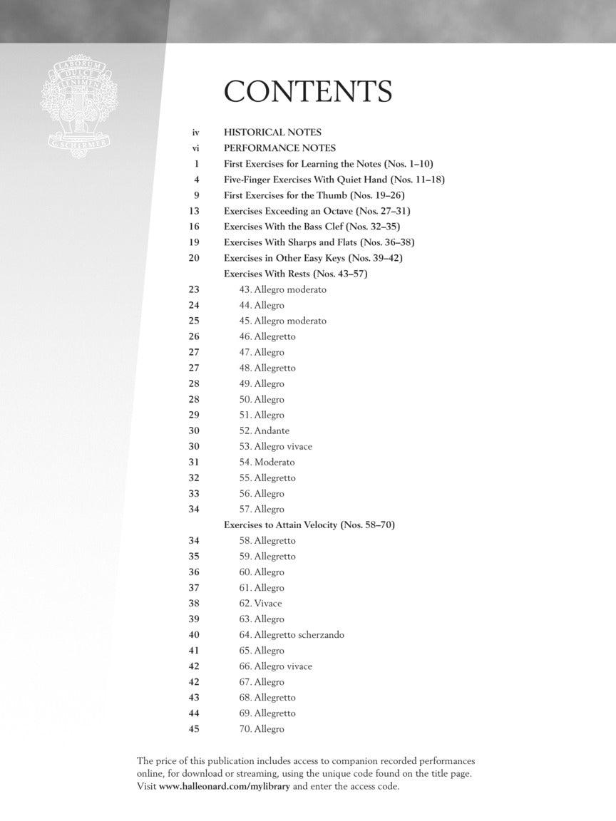 Czerny - Practical Method for Beginners Op. 599