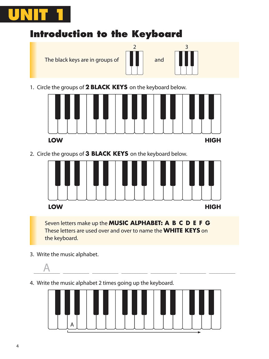 Essential Elements Piano Theory - Level 1