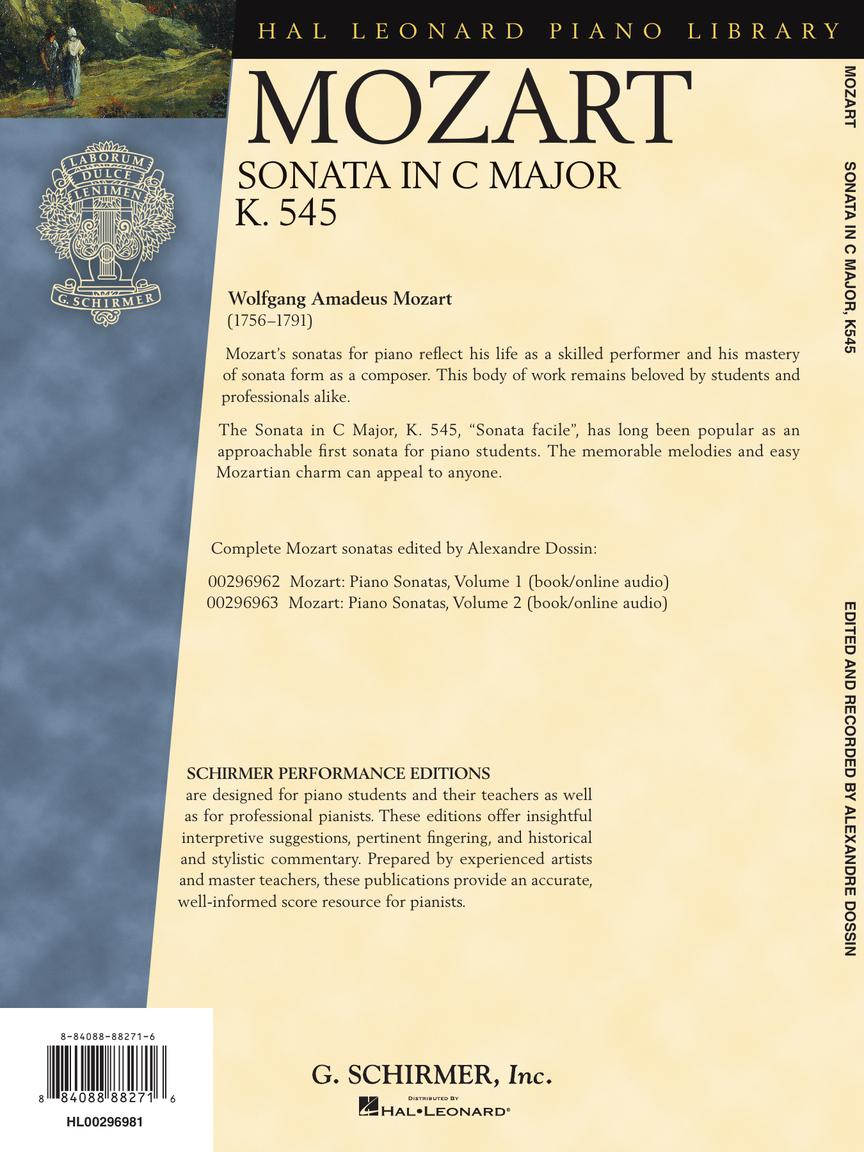 Mozart Piano Sonata in C Major, K.545