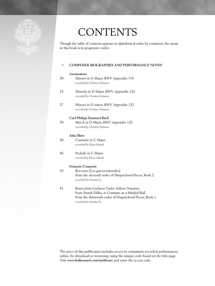 Baroque Era - Early Intermediate - Schirmer Performance Editions