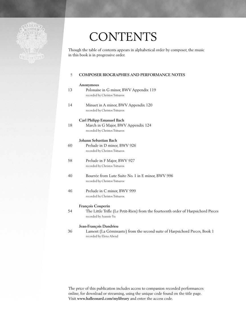 Baroque Era - Schirmer Performance Editions