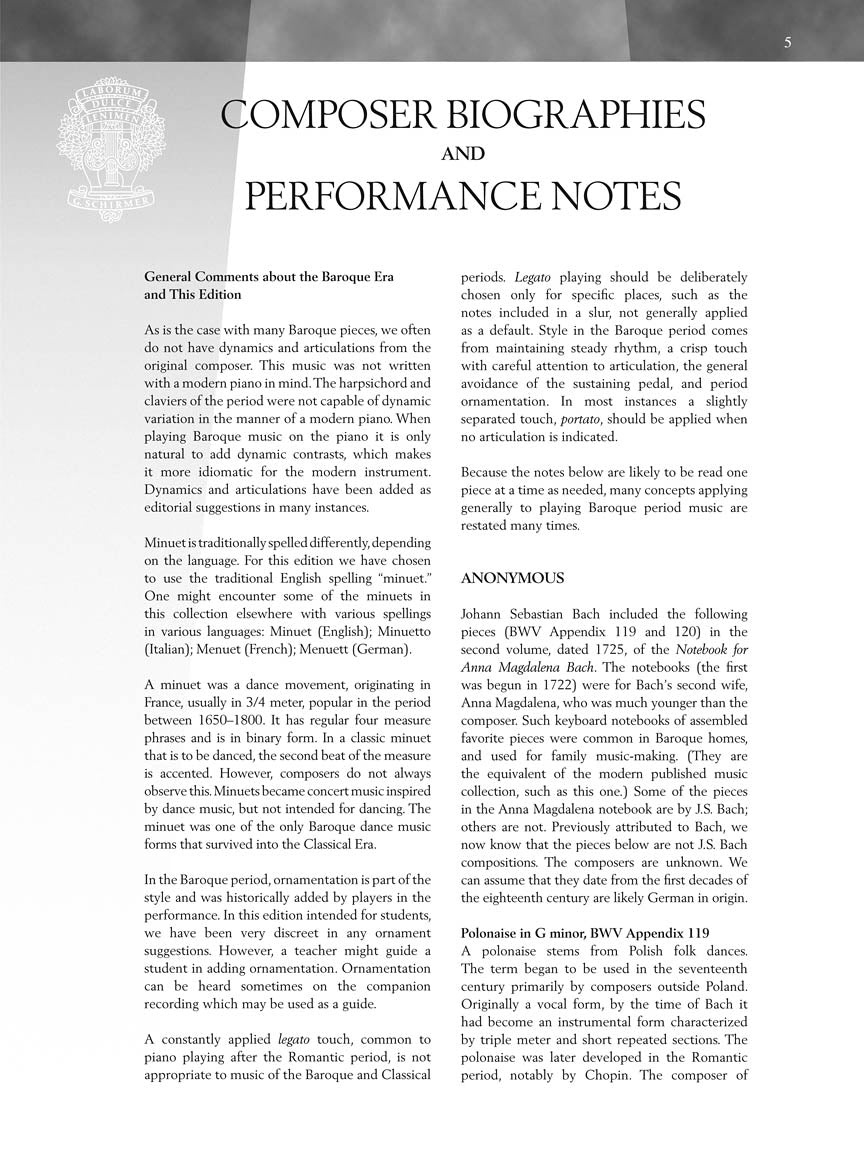 Baroque Era - Schirmer Performance Editions