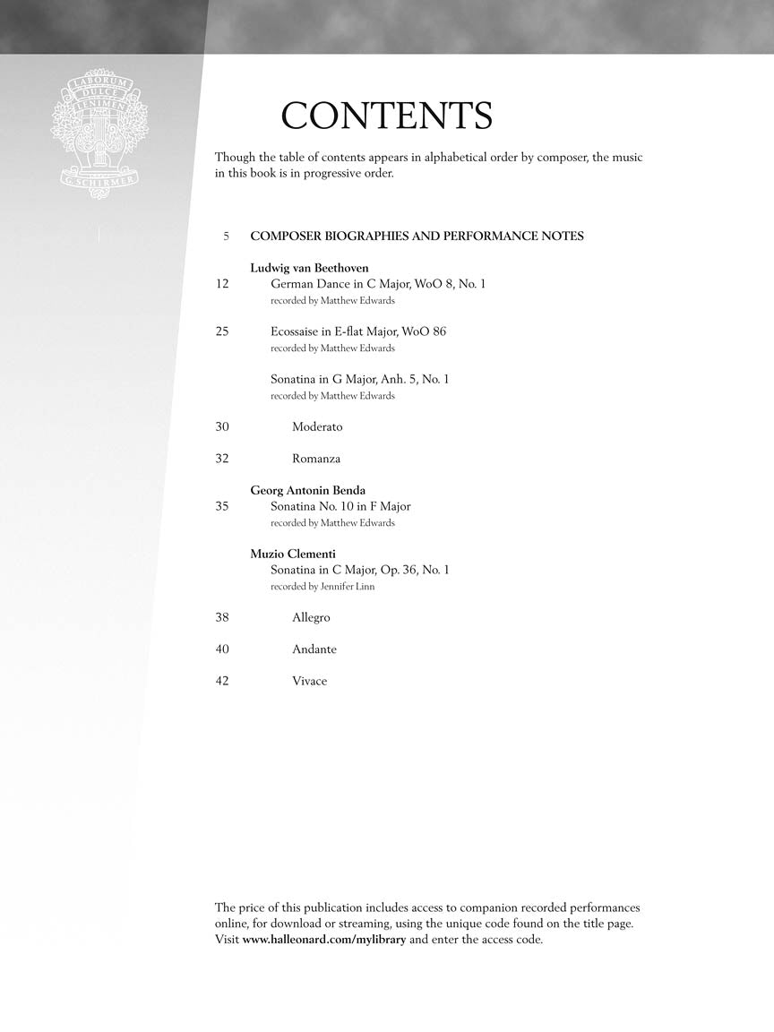 Classical Era - Early Intermediate - Schirmer Performance Editions