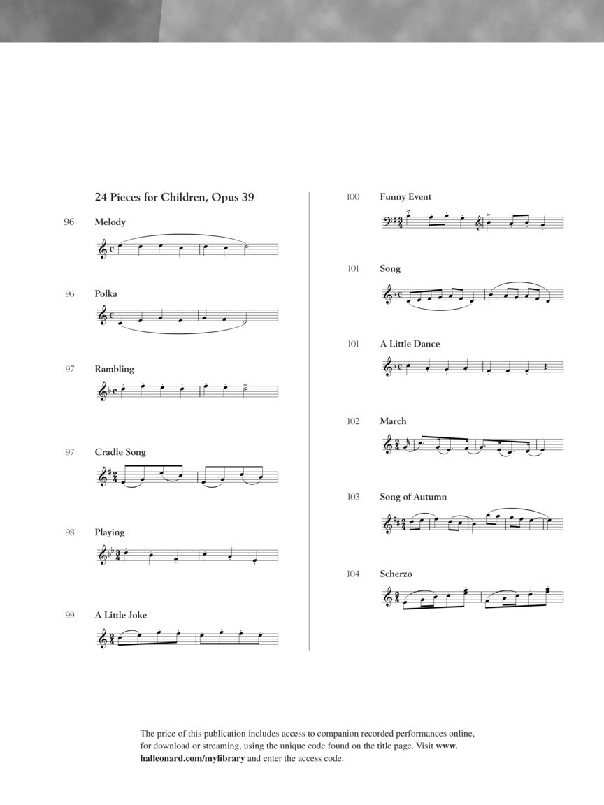 Kabalevsky, Dimitri - Piano Pieces For Children, Op. 27 And 39 Schirmer Performance Edition