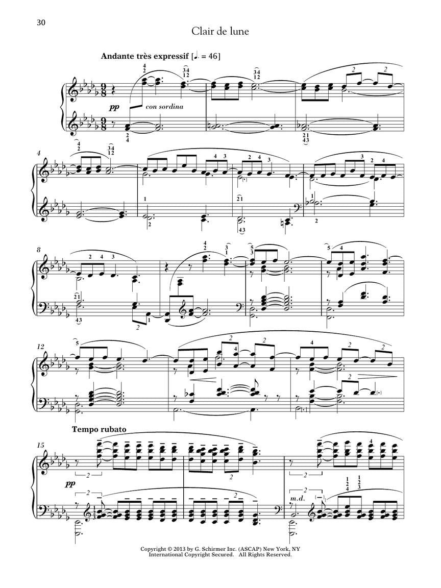 Debussy - Suite bergamasque - Schirmer Performance Editions