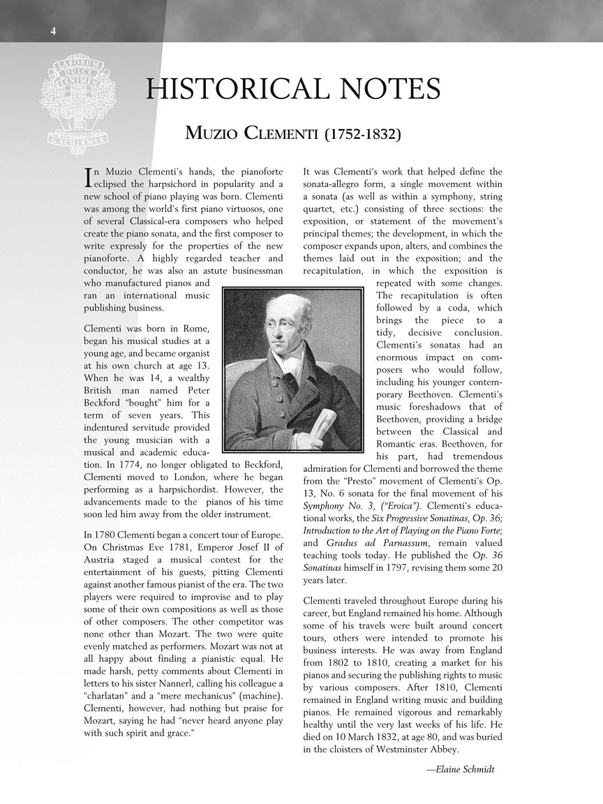 Clementi - Sonatinas, Op. 36 - Schirmer Performance Editions