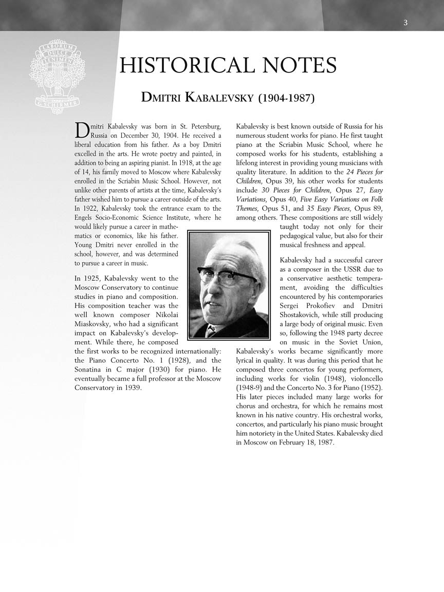 Kabalevsky 24 Pieces for Children, Op. 39