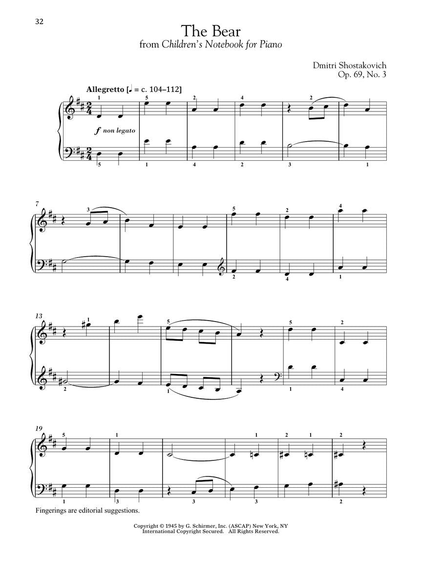 Twentieth Century - Upper Elementary Level - Schirmer Performance Editions
