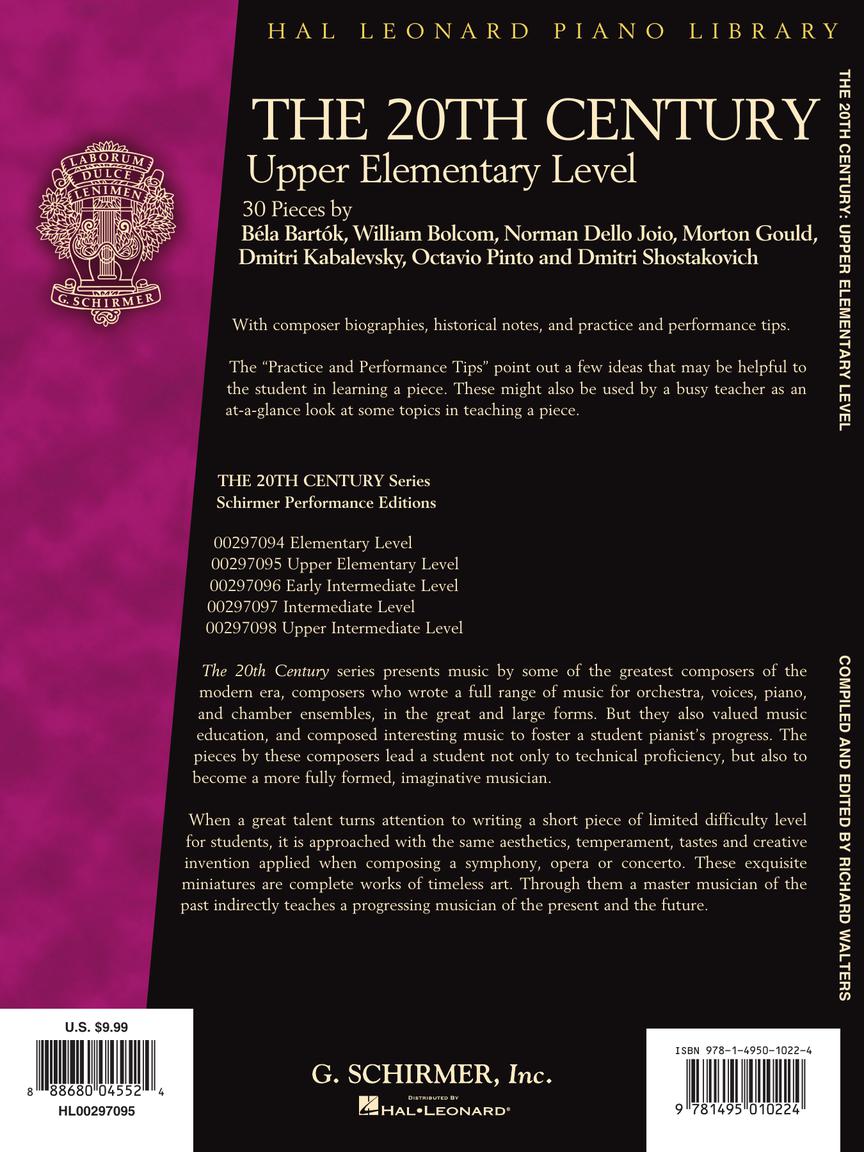 Twentieth Century - Upper Elementary Level - Schirmer Performance Editions