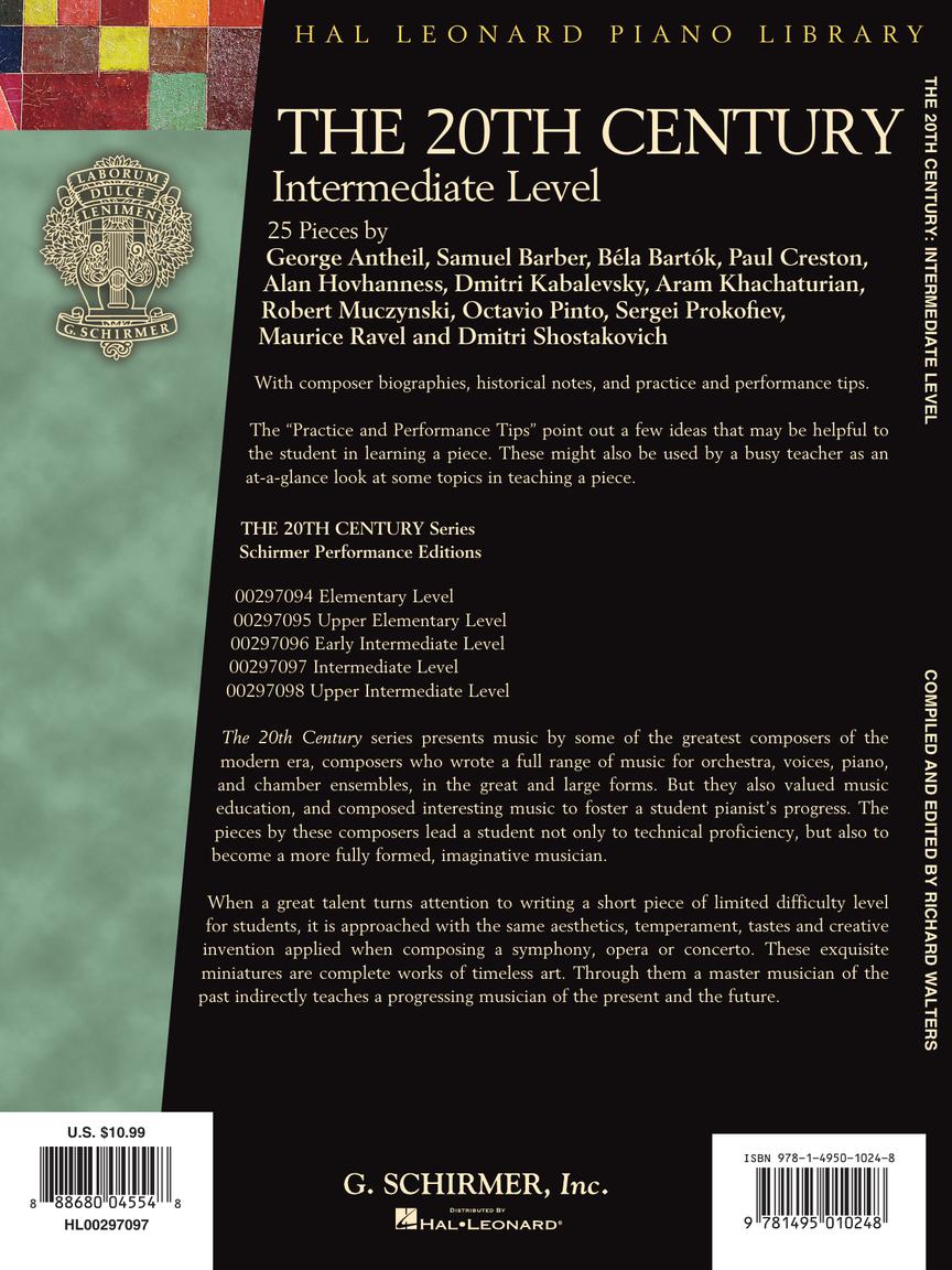 Twentieth Century - Intermediate Level - Schirmer Performance Editions