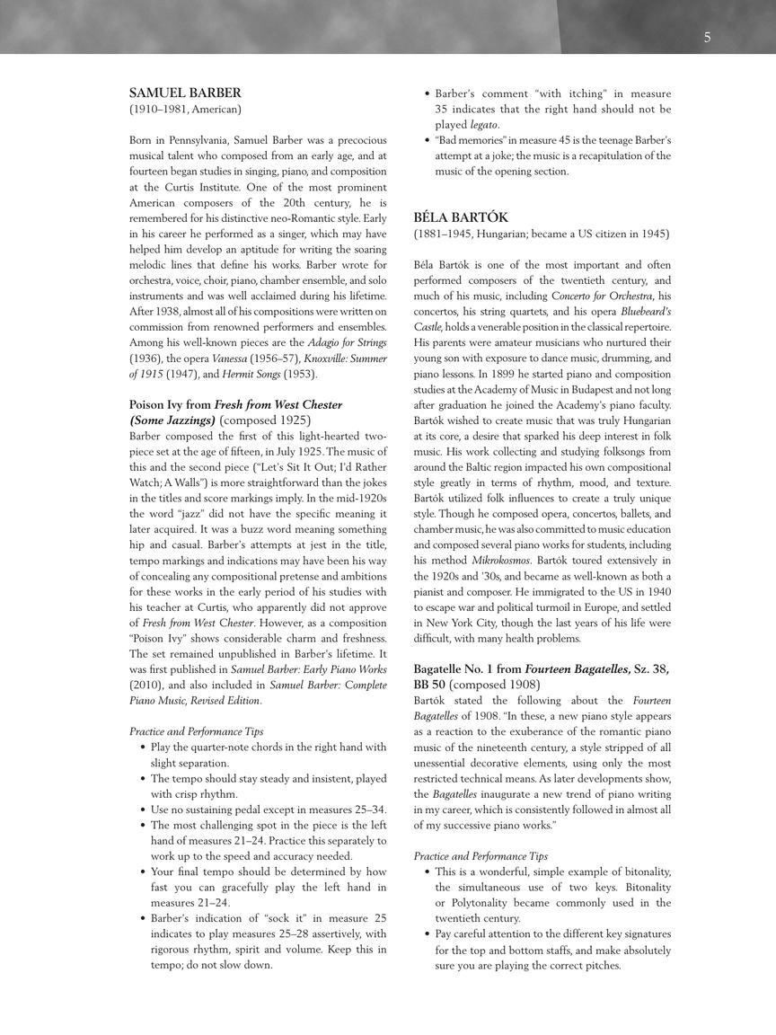 Twentieth Century - Upper Intermediate Level - Schirmer Performance Editions