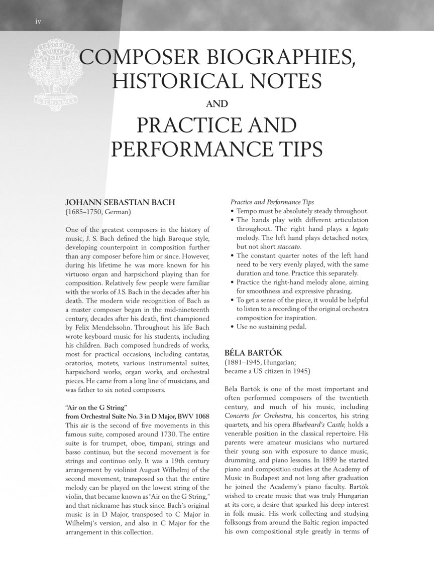 Baroque to Modern - Schirmer Performance Editions