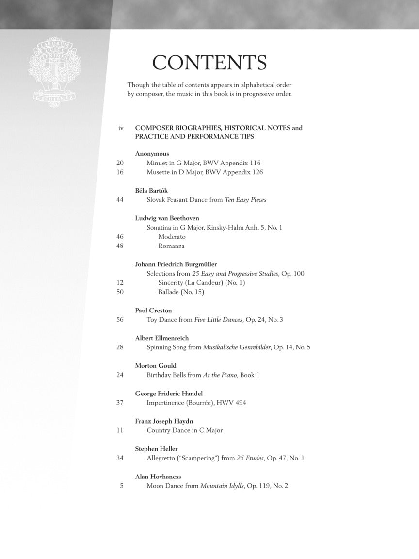 Baroque to Modern - Schirmer Performance Editions