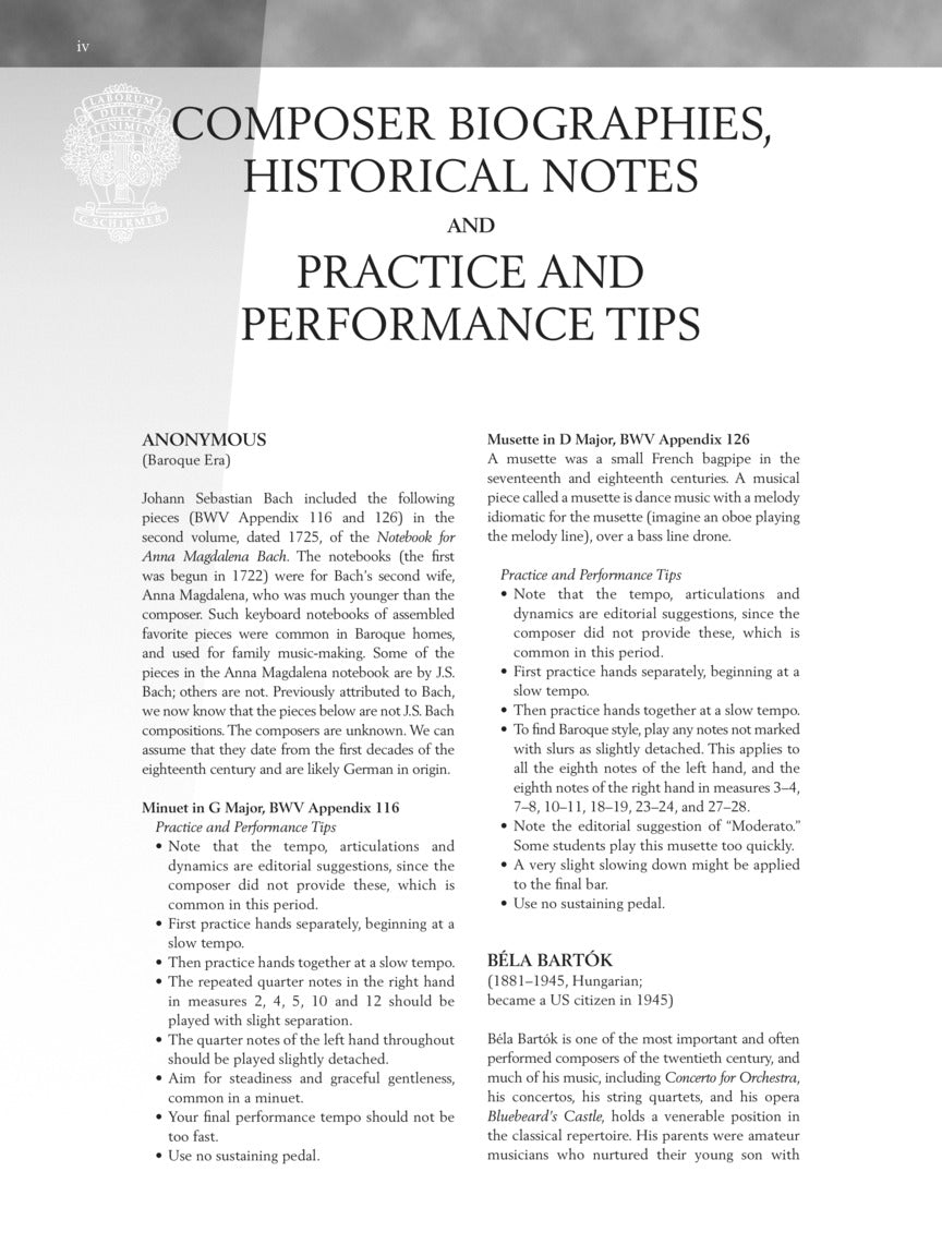 Baroque to Modern - Schirmer Performance Editions