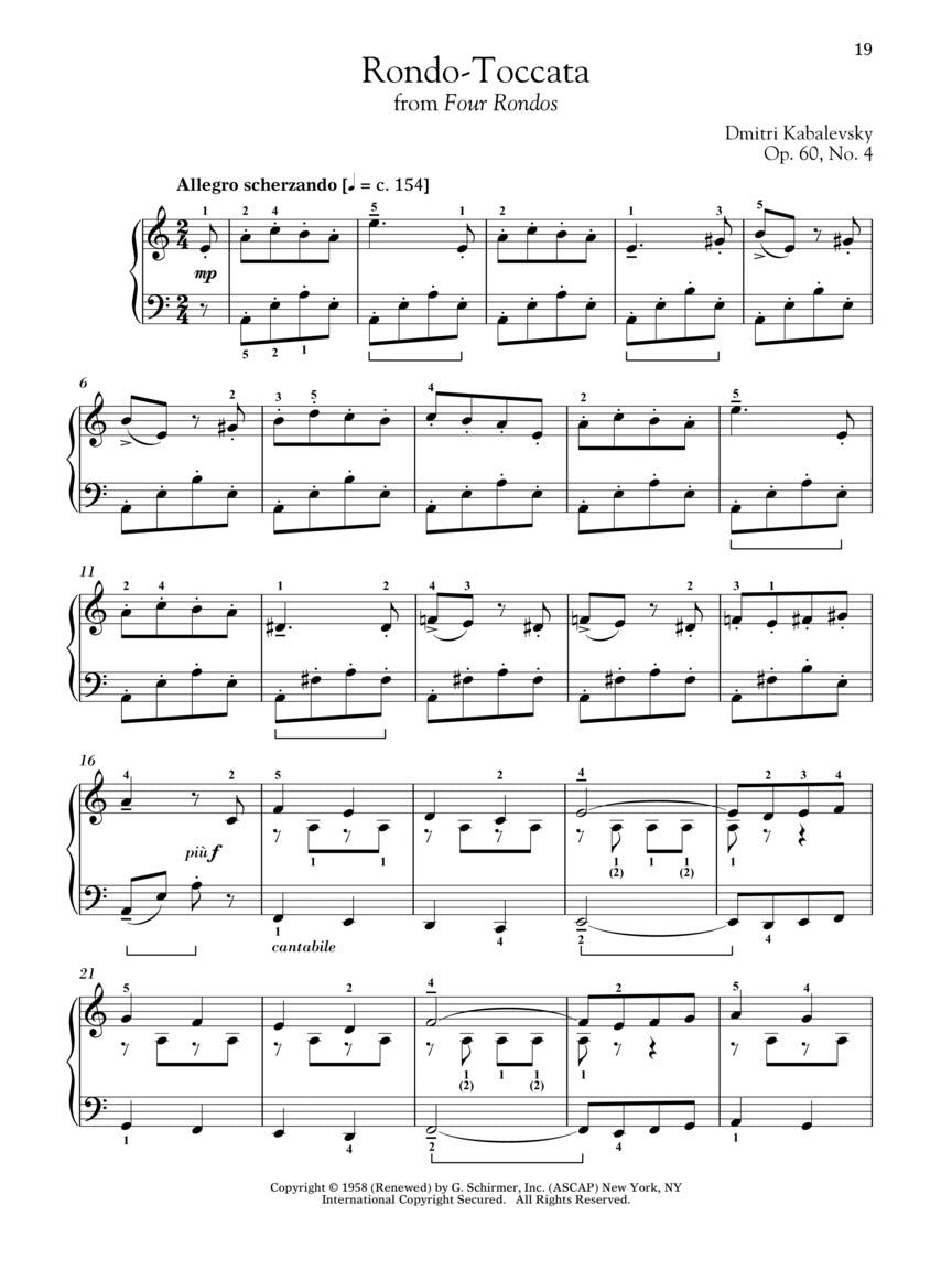 Kabalevsky - Selected Piano Pieces - Schirmer Performance Editions