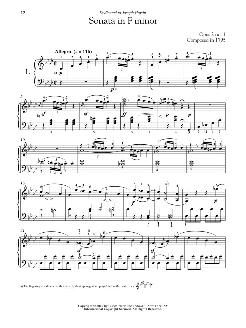 Beethoven - Five Favorite Sonatas - Schirmer Performance Editions