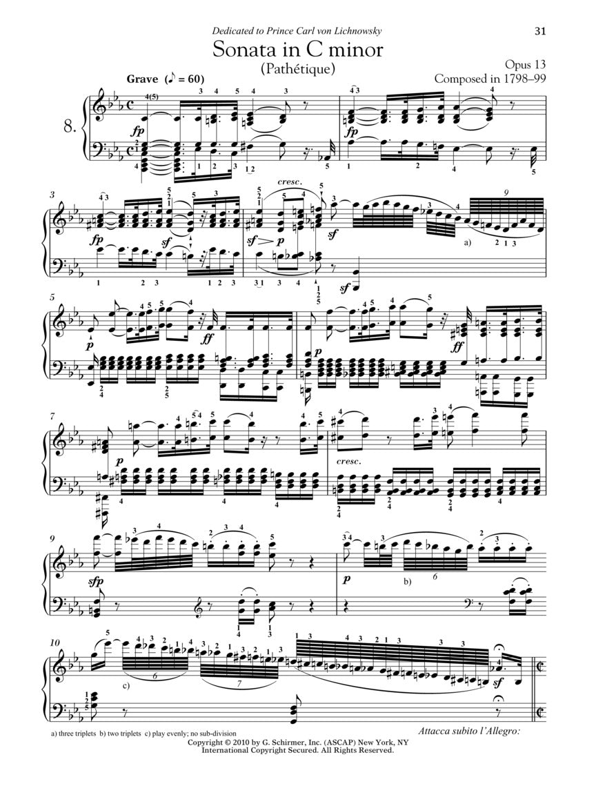 Beethoven - Five Favorite Sonatas - Schirmer Performance Editions