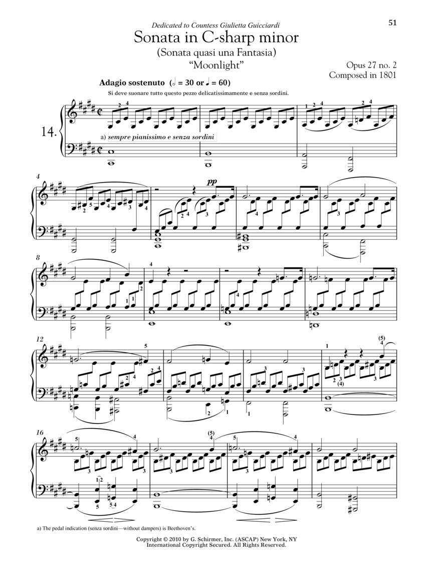 Beethoven - Five Favorite Sonatas - Schirmer Performance Editions