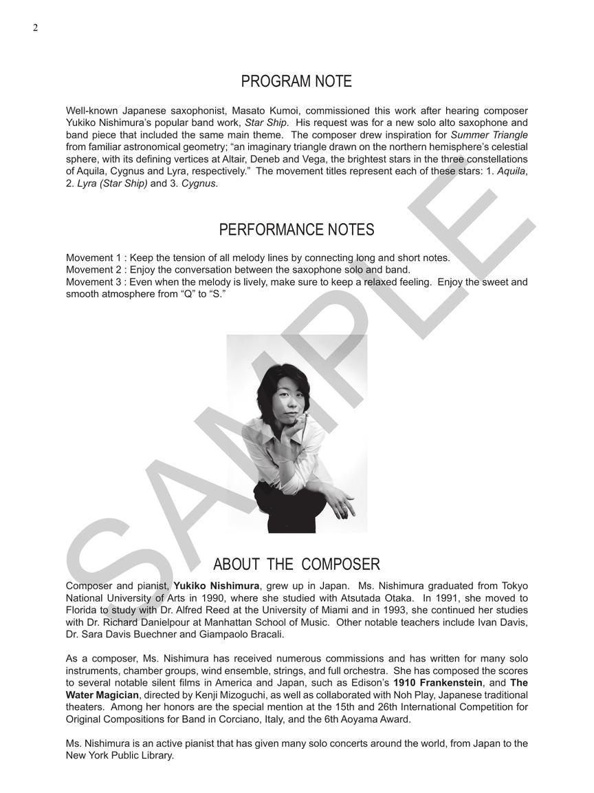 Nishimura Summer Triangle for Alto Sax and Piano