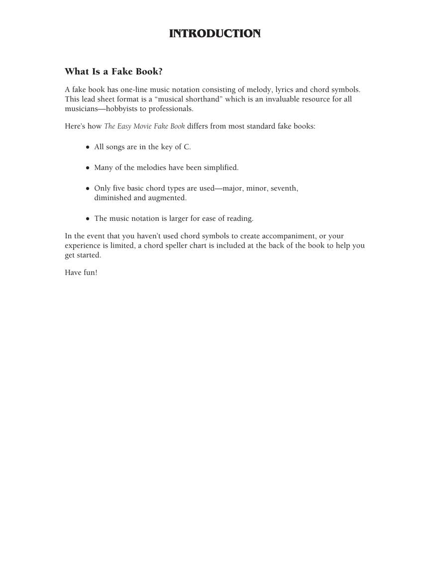 Easy Movie Fake Book – 2nd Edition