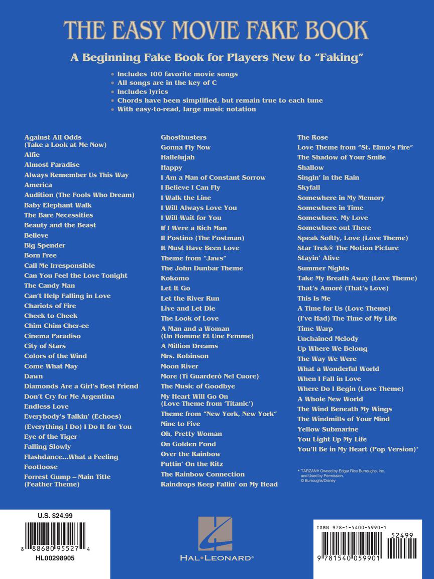 Easy Movie Fake Book – 2nd Edition