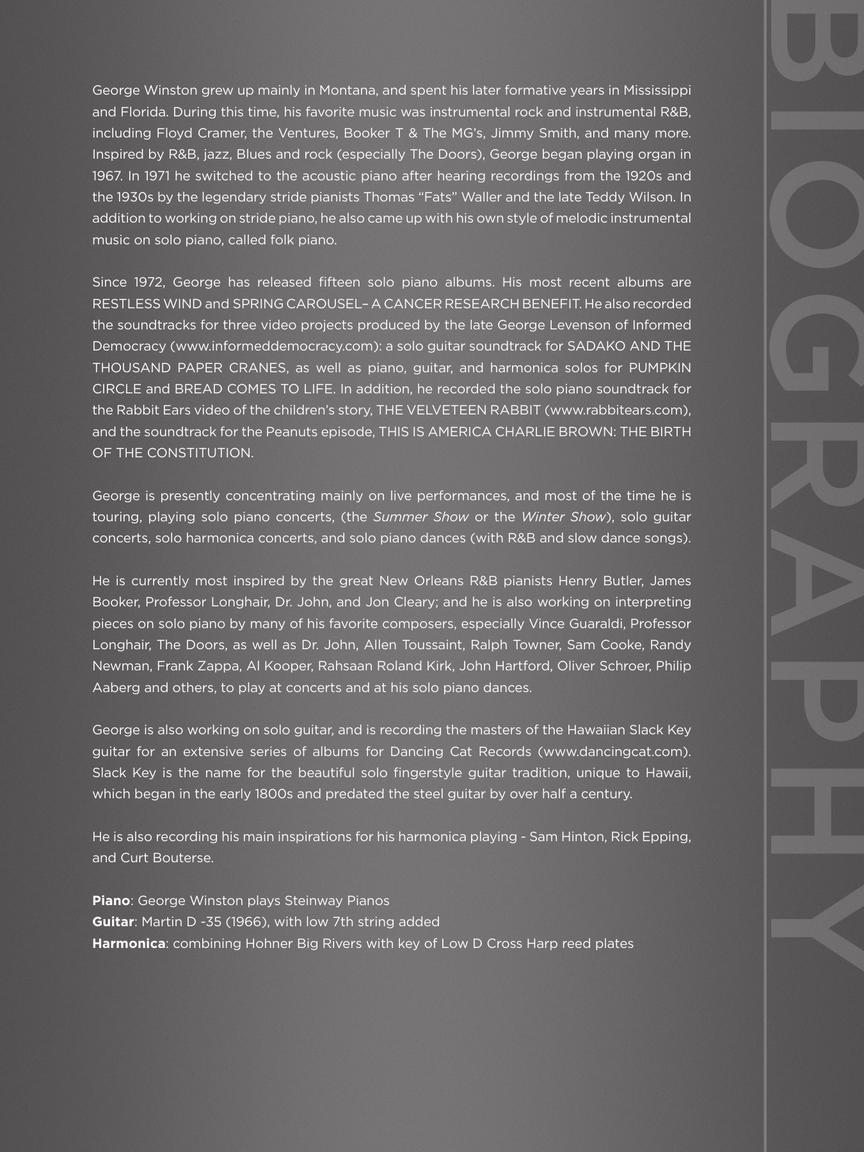 George Winston – Easy Piano Sheet Music Collection