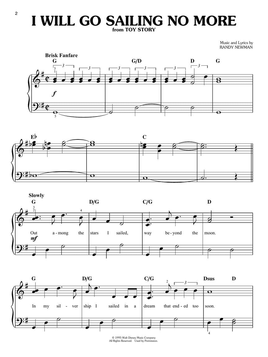 Toy Story Easy Piano Collection