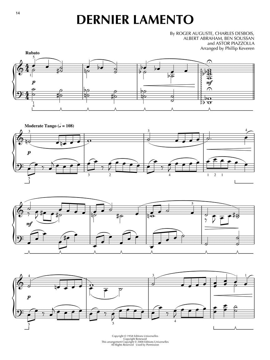 Piazzolla Tangos Piano Solo