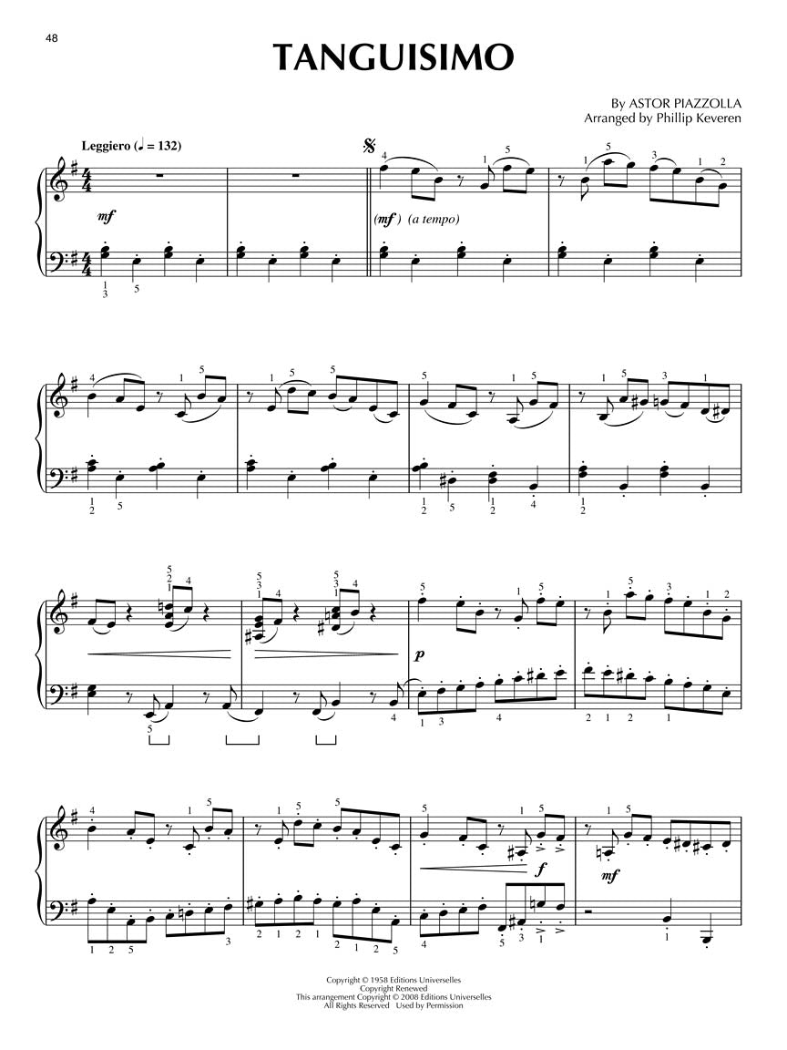 Piazzolla Tangos Piano Solo